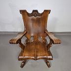 3 X Large Oak Claw Armchairs 1960S 70 X 70 X 90 Cm thumbnail 7