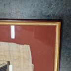 Vintage Ingelijste Papyrus Tekening Egypte Schilderij thumbnail 14
