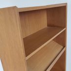 Vintage Deens Boekenkastje Eiken Fineer Met Lectuurgedeelte thumbnail 4