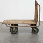 Oude, Zware En Zeer Decoratieve Industriële Transport Kar thumbnail 4