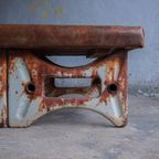 Pair Of Industrial Steel Leather Benches thumbnail 8