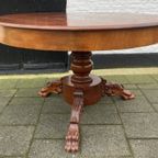 Antiek Mahonie Eettafel Op Driepoot thumbnail 5