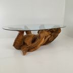 Houten Zeemeermin Salontafel Met Glazen Blad thumbnail 7