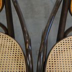 Set Van 4 Hoge Vintage Bentwood “Long John” Thonet Design Stoelen Met Armleuningen thumbnail 15