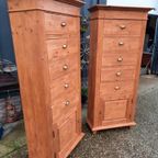 2 Unieke Hoge Ladekasten Afm. 84x40cm En 191cm Hoog. thumbnail 2