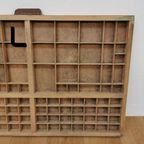Brocante, Bruine Antieke Houten Letterbak, Wanddecoratie L thumbnail 7