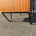 Jaren 60 Design Bureau Met Stalen Onderstel Werktafel thumbnail 4