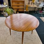 Vintage Coffee Table Rond Notenhout Opal Design thumbnail 4