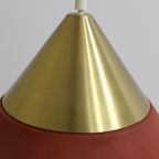 Vintage Metalen Hanglamp - Honsel Leuchten, Jaren '70 Rood, Goud | 01172 thumbnail 11