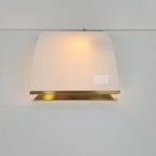 Regency Panzeri Tecla Wandlamp Messing Opaline Glas ’80 Goud thumbnail 4