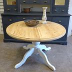 Prachtige Landelijke Ronde Eiken Tafel 120 Cm thumbnail 14