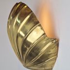 Vintage Messing Schelp Wandlamp Italy Design Regency 1980 thumbnail 4