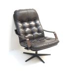 Stijlvolle Vintage Leren Fauteuil Gemaakt In De Jaren '70 thumbnail 2