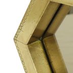 Zeldzame Hexagonale Messing Spiegel Rodolfo Dubarry 1970S thumbnail 13