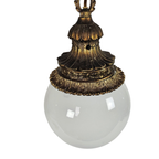 Vintage - Hollywood Regency Stijl - Hanglamp - Bollamp - Verguld - Art Deco - Opaalglas - 1970'S thumbnail 17
