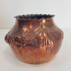 Art Deco Koper Plantenpot Zwaluwstaart Handmade Uniek 1920 thumbnail 6