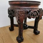 Antiek Chinees Bijzettafeltje Plantentafeltje Met Marmer 11 thumbnail 11