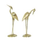 Grote Koperen Kraanvogels Reigers Beeld Messing Vintage 36Cm thumbnail 11