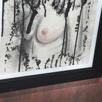 Original Signed Pablo Fergo Charcoal Watercolor Painting Drawing On Paper thumbnail 4