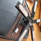 Leolux Cece Fauteuil Op Steren Voet. Zwart Leer thumbnail 7