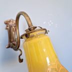 Art Nouveau Bronzen Wandlamp, Jaren 1900 thumbnail 5
