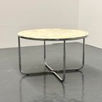 Vintage Ronde Marmeren Eettafel Met Buisframe Onderstel thumbnail 2