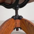 Eiken Bureaustoel, Atelierstoel, In Hoogte Verstelbaar, Jaren 30 thumbnail 18