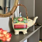 Japanse Theepot Olifant Handgeschilderd Vintage thumbnail 5