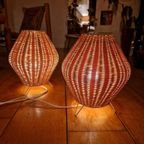 2 Rotan Atomic Stijl Tafellampen Ibiza Boho thumbnail 9