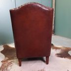 Bijzonder Stoere Vintage Bibliotheekfauteuil Met Studs thumbnail 5