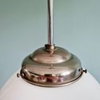 Art Deco Hanglamp In Witte Opaline, Jaren 1920-30 thumbnail 8