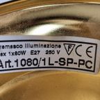 Vintage Hanglamp Cremasco Ganglamp Messing Italy Regency '80 thumbnail 3