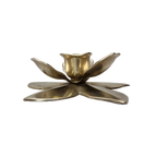Vintage Messing Lotus Kandelaar thumbnail 3
