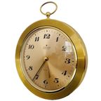 Vintage Junghans Messing Wandklok Eletronic Ato-mat Goud thumbnail 4