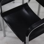 Set Of 2 Italian Modern Saddle Leather And Chromed Steel Chairs 1980S thumbnail 15