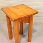 Vintage Grenen Kruk Bijzettafel Plantentafel thumbnail 8