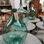 Brocante Glazen Dame Jeanne Vaas Wijnfles, Gistfles Glas 412 thumbnail 8