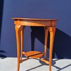 Antieke Vintage Wijntafel, Ronde Eikenhouten Bijzettafel thumbnail 11