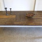 Prachtige Grote Landelijke Eettafel 220 Bij 97 Cm thumbnail 4