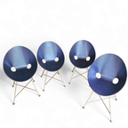 4 X Dark Blue Thonet S664 Dining Chairs /designed In 1954 By Eddie Harlis thumbnail 4