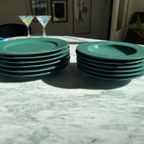 6x Diep Bord 6x Dinerbord Vintage Donkergroen thumbnail 7