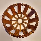 Jaren 60 Teakhouten Schaal Vintage Fruitschaal Mand thumbnail 4