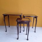 Engelse Vintage Mimiset, Miniset, Set Van 3 Bijzettafeltjes thumbnail 17