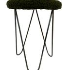 Vintage Kruk Met Hairpin Legs En Vachtje Klein Krukje 60's thumbnail 12