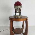 Unieke Vintage Tinnen Lamp Met Uurwerk thumbnail 19
