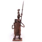 Brutalist Screws Knight With Shield Sculpture thumbnail 7