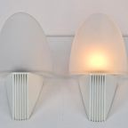 Set 2 Vintage Lumiance Cielo Wandlamp Glas 1980 Italy thumbnail 2