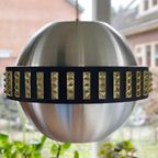 Vintage Space Age Rvs Hanglamp Met Acryl Inzetstukken, Mid Century Hanger thumbnail 2