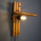 Unieke Vintage Bamboe Wand Lamp, 1950 thumbnail 2