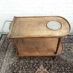 Antieke Warmhoud Tafel (Werkend) Warmhoud Plaat Serveerwagen / Antieke Trolley Met Warmhoudplaat thumbnail 19